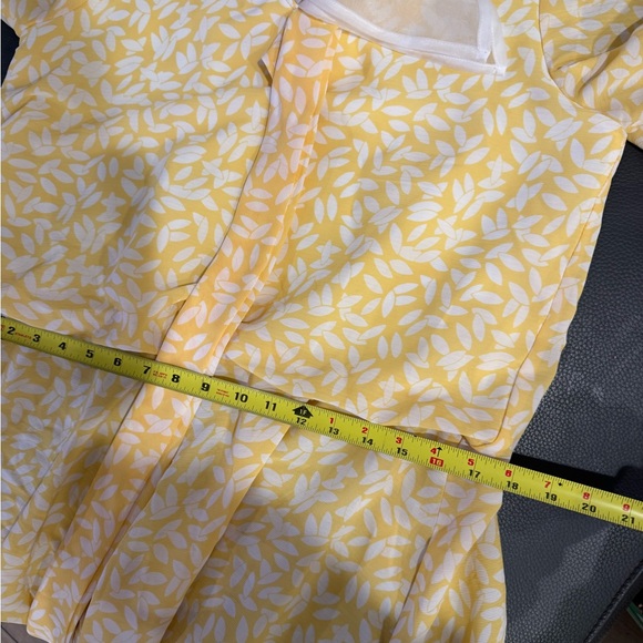 Vintage 70s 80s Diane von Furstenberg Women's Floral Yellow Midi Dress Large XL - Picture 5 of 6